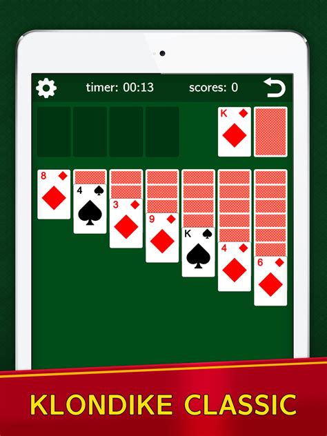 Build four suits from ace to king in this minimalistic and realistic game with difficulty options and high score feature. . Classic klondike solitaire free download